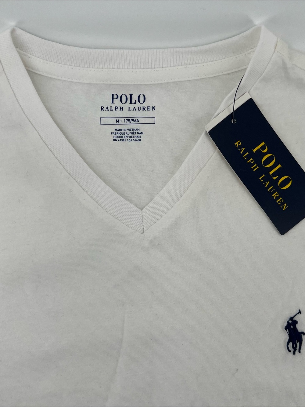 Polo Ralph Lauren Men’s V-Neck Tee White Medium NWT